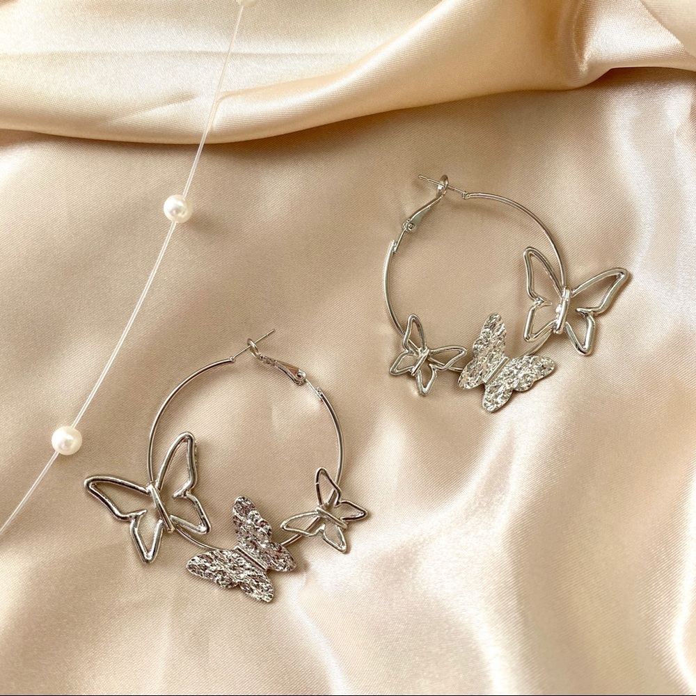 Butterfly Dream Hoop Earrings Hoops - Picture 5 of 8